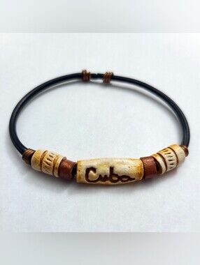 Cuba Souvenir - Brown Black White Bead Women's Bracelet